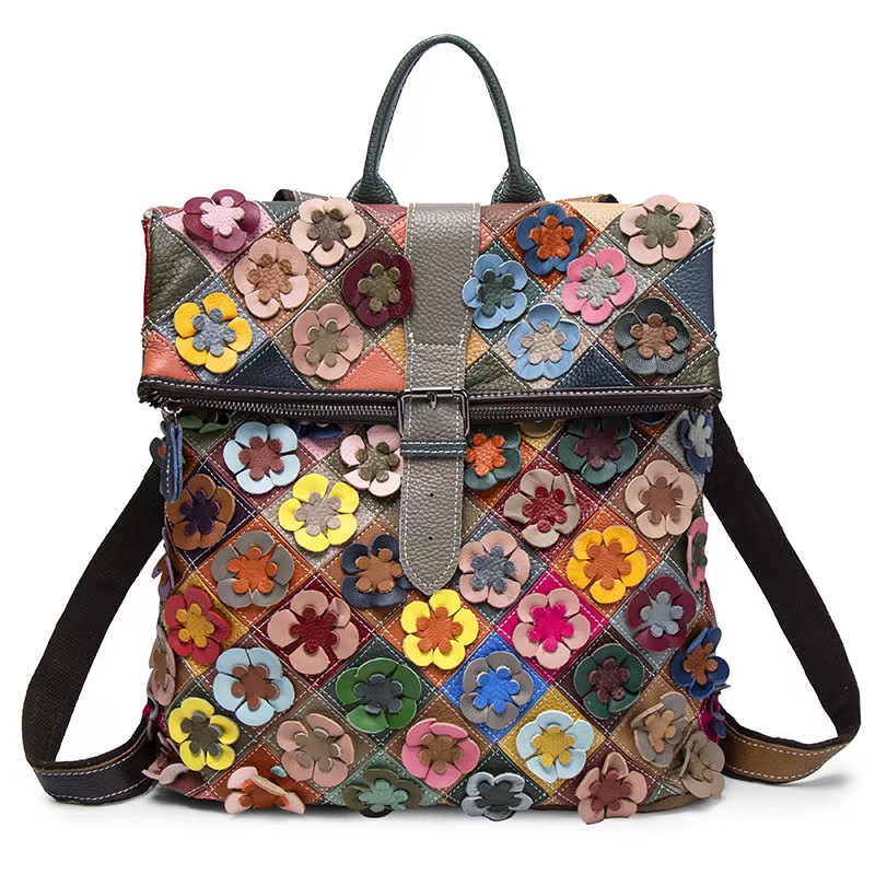 Vintage Fashion Women - Mochila Vintage Feminina em Couro Genuíno