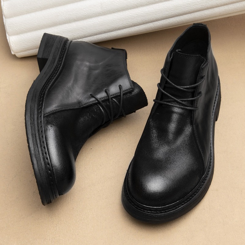 Vintage Fashion Luxury - Botas Masculinas Vintage de Couro Genuíno