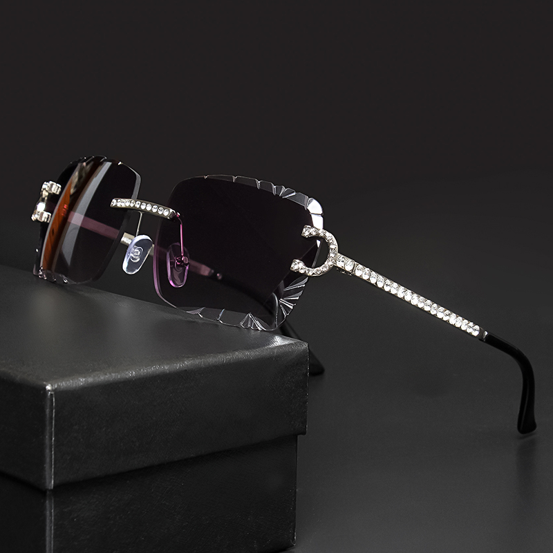 Vintage Fashion Luxury - Óculos de Sol Quadrados Sem Armação,