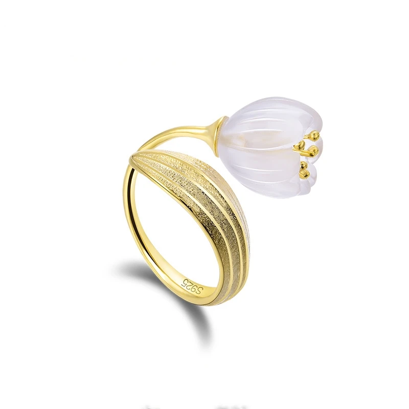 Vintage Fashion Rings For Women - Anéis de abertura de folhas florais