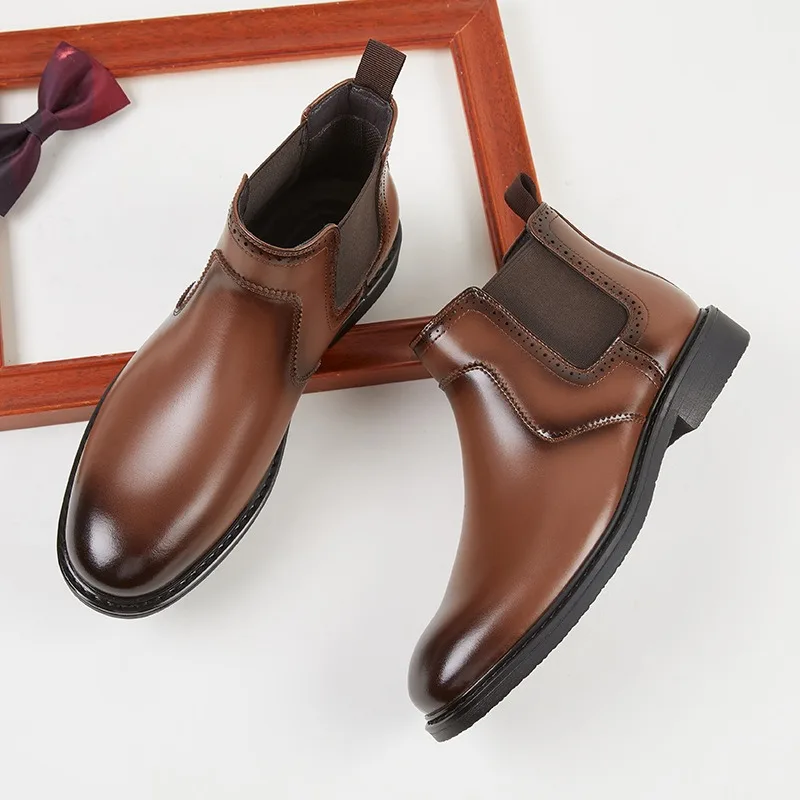 Vintage Fashion Luxury - Botas oxford de couro masculinas vintage