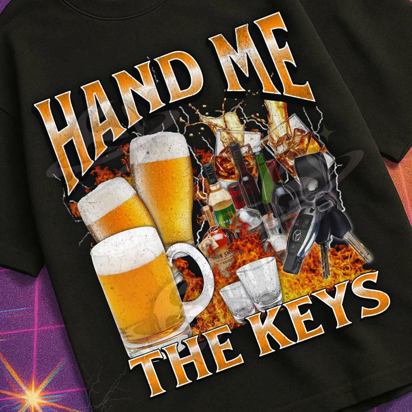 Camiseta Engraçada Hand Me The - Vintage Fashion Gen Z avaliação e preço