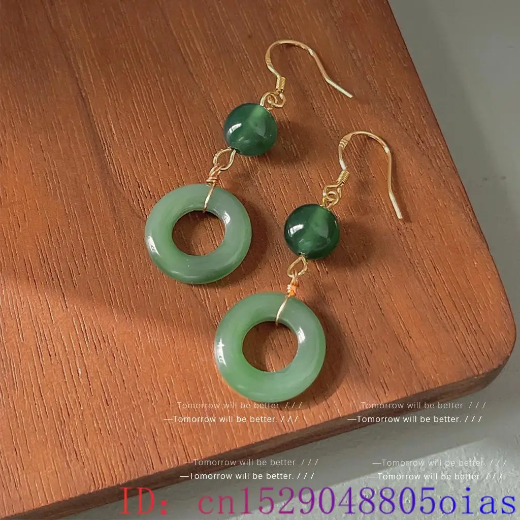 Brincos de anel de jade real v - Vintage Fashion Rings For Women avaliação e preço