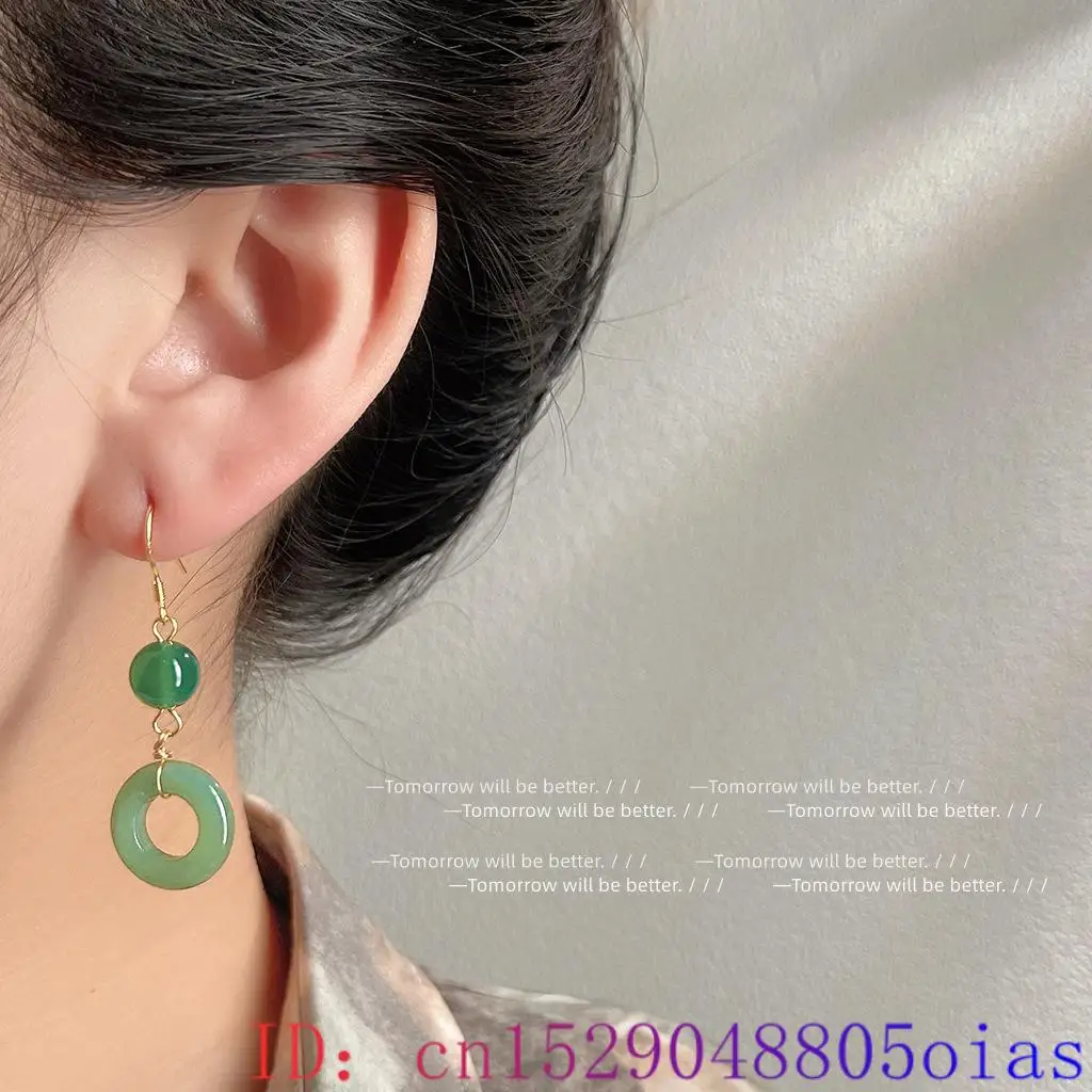 Brincos de anel de jade real v - Vintage Fashion Rings For Women avaliação e preço