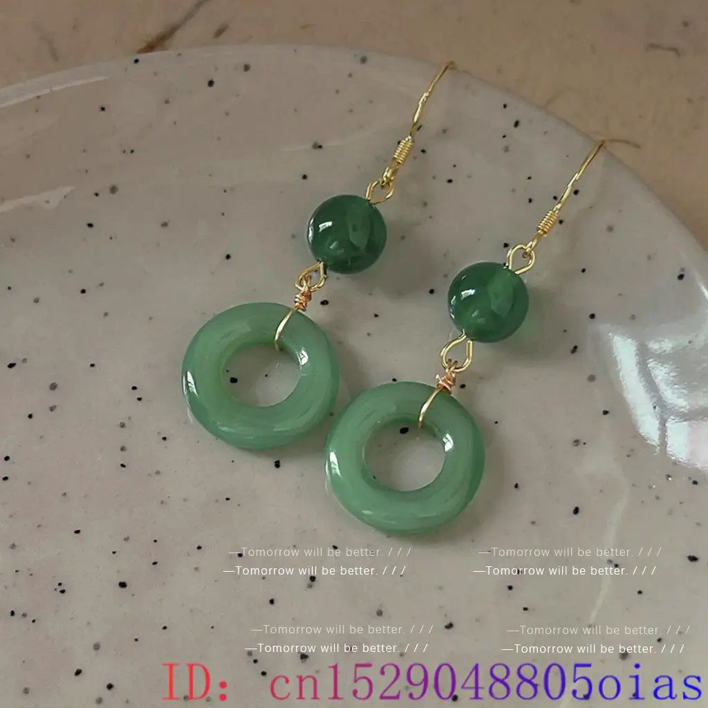 Brincos de anel de jade real v - Vintage Fashion Rings For Women avaliação e preço