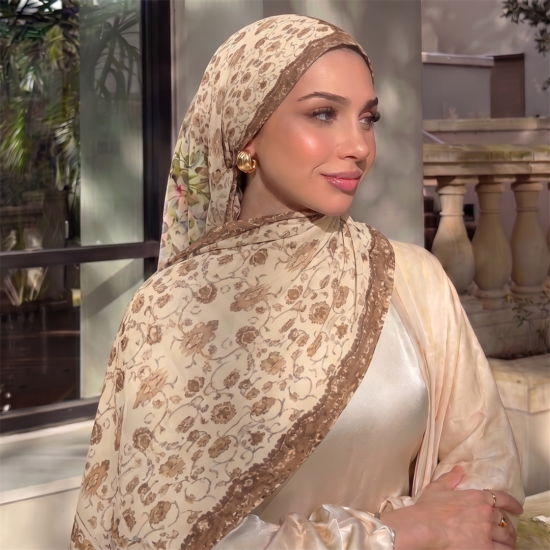 Hijab Vintage com Estampa Flor - Vintage Fashion Women avaliação e preço
